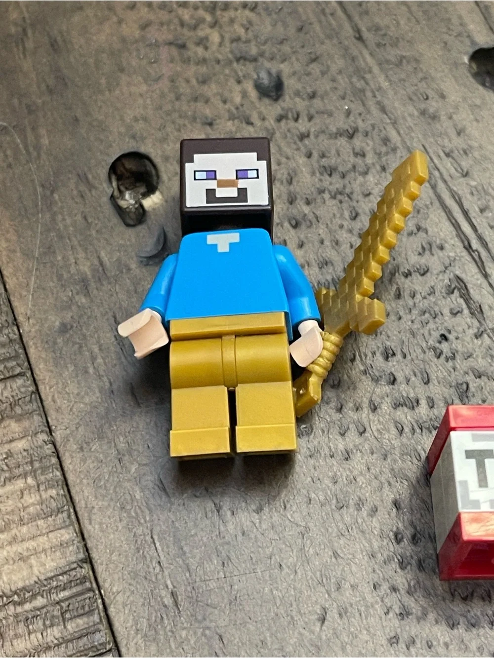 LEGO Minecraft Minifigure Lot: Steve with Gold Armor & Skeleton Archer
